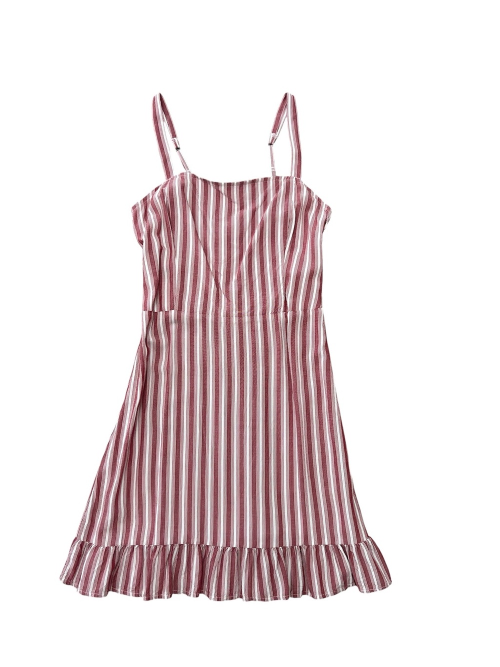 HOLLISTER pink/red and white vertical striped sundress size MEDIUM EUC